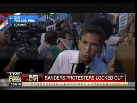 BERNIE SUPPORTERS CLIMB DNC FENCE -- LOCKED OUT BY DEM ELITES!